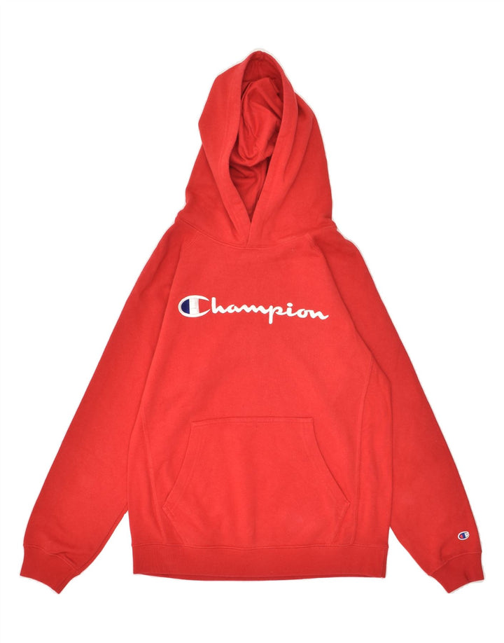CHAMPION Boys Graphic Hoodie Jumper 11-12 Years Large Red Cotton | Vintage Champion | Thrift | Second-Hand Champion | Used Clothing | Messina Hembry 