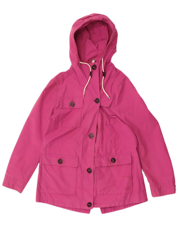 Marks & Spencer Womens Hooded Utility Jacket UK 12 Medium Pink Cotton