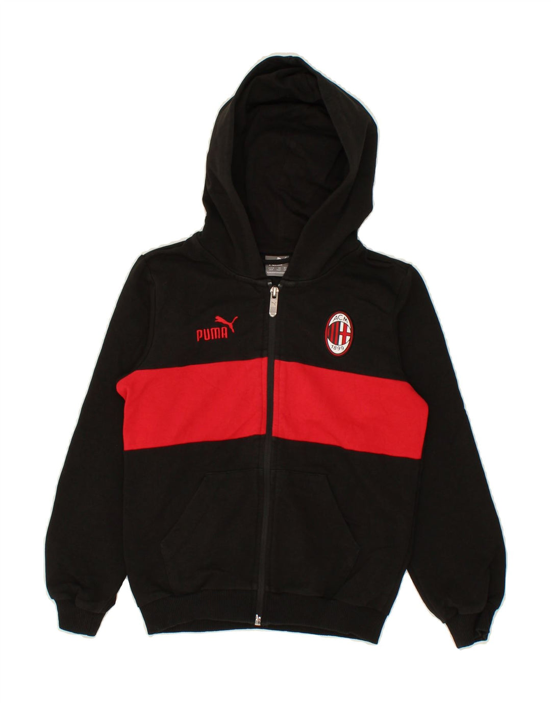 PUMA Boys Zip Hoodie Sweater 7-8 Years  Black Colourblock Vintage Puma and Second-Hand Puma from Messina Hembry 