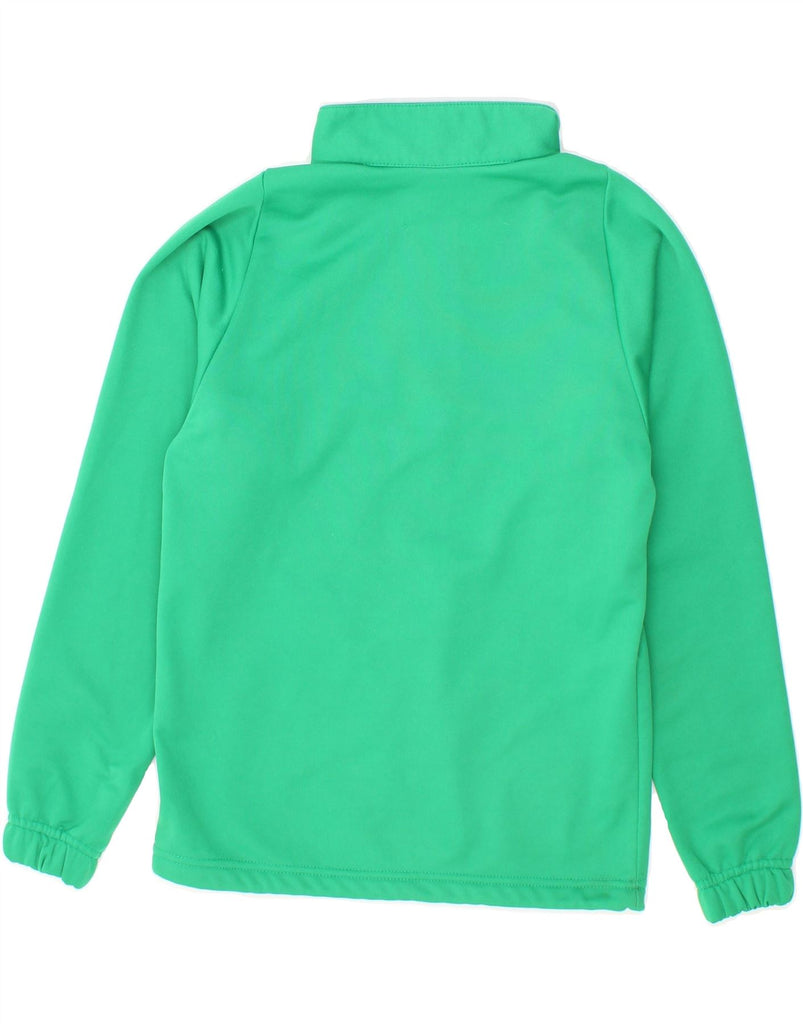 ERREA Womens Oversized Graphic Zip Neck Sweatshirt Jumper UK 2 2XS Green Vintage Errea and Second-Hand Errea from Messina Hembry 