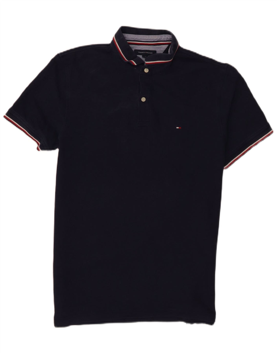 Tommy Hilfiger Mens Polo Shirt Large Navy Blue Cotton