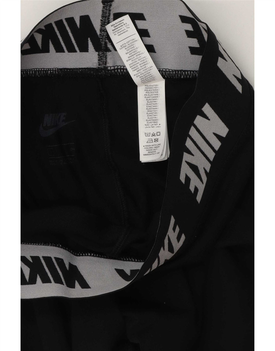 Nike Womens Graphic Leggings UK 8 Small Black Cotton