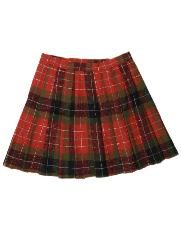 Stefanel Womens Mini Wrap Skirt IT 40 Small W26 Red Check Polyester