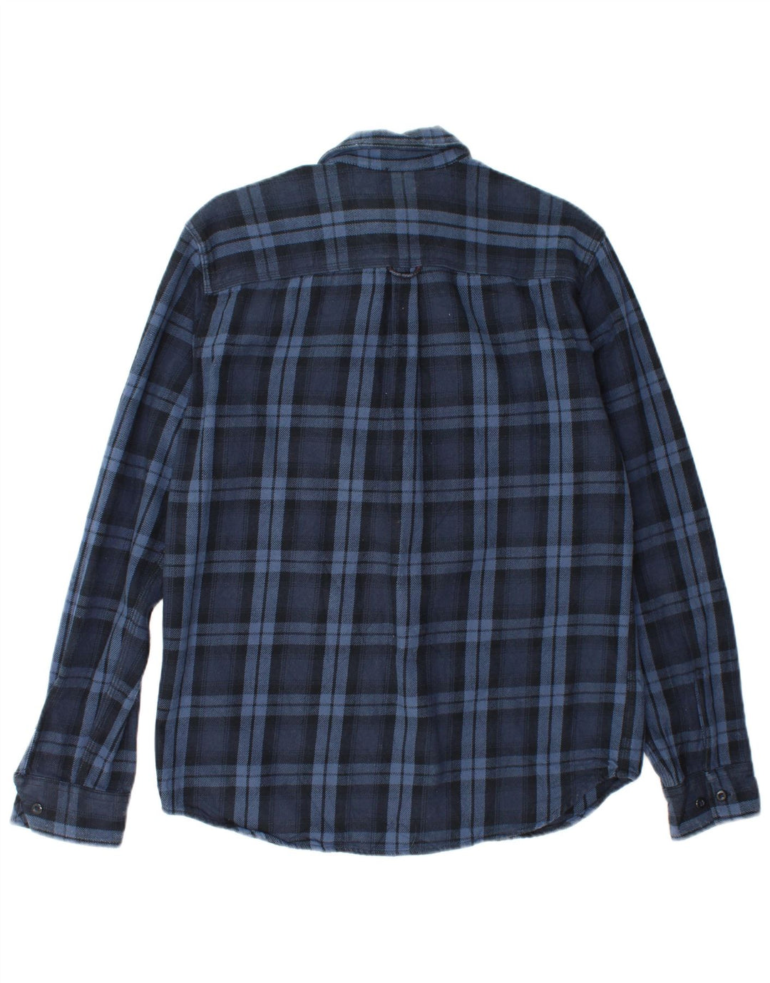 Jack & Jones Mens Flannel Shirt Large Blue Check Cotton