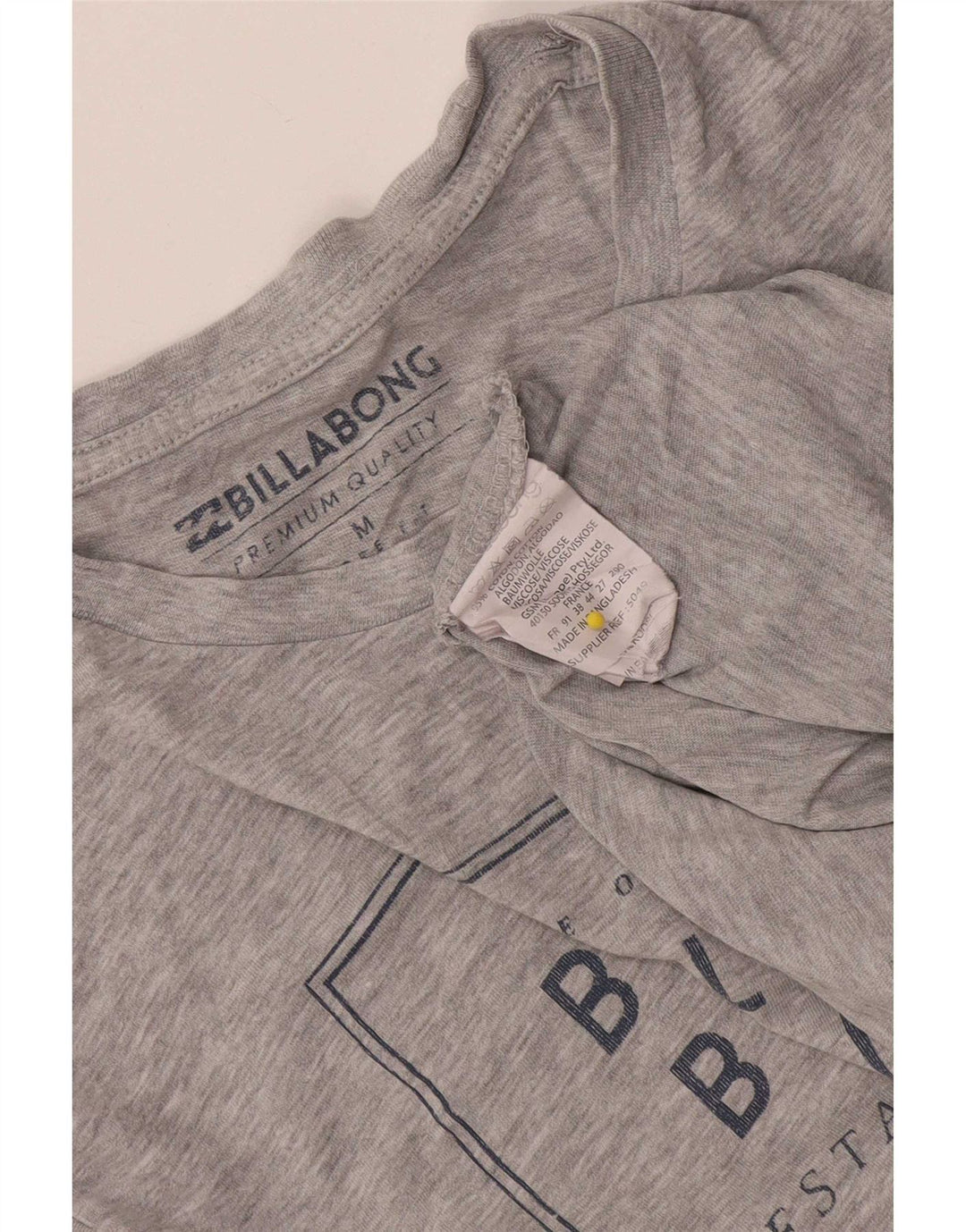 Billabong Mens Graphic T-Shirt Top Medium Grey Flecked Cotton