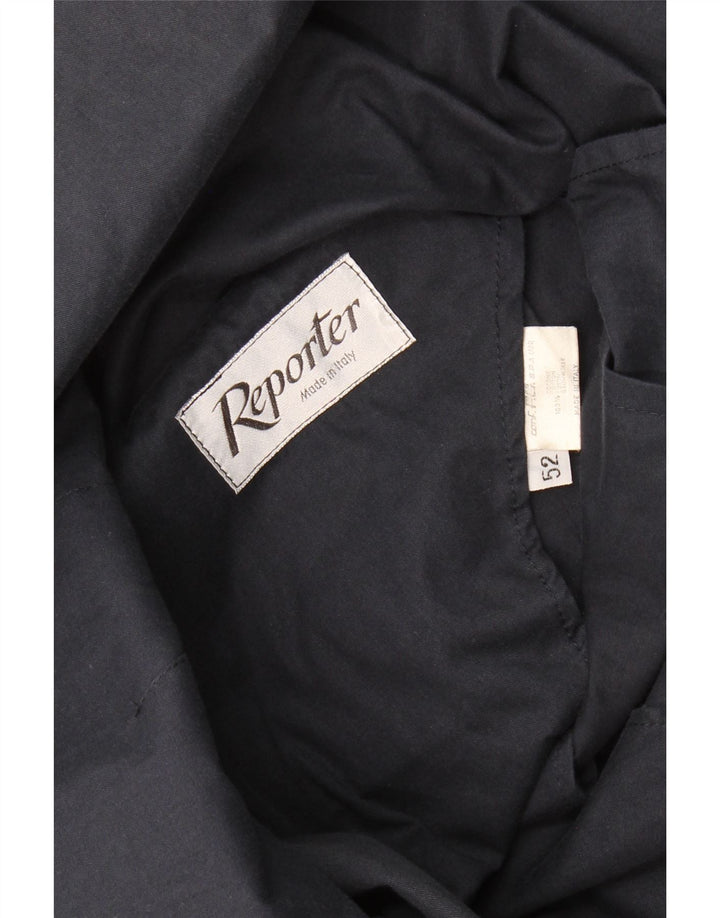 Reporter Mens 1 Button Blazer Jacket IT 52 XL Navy Blue Cotton