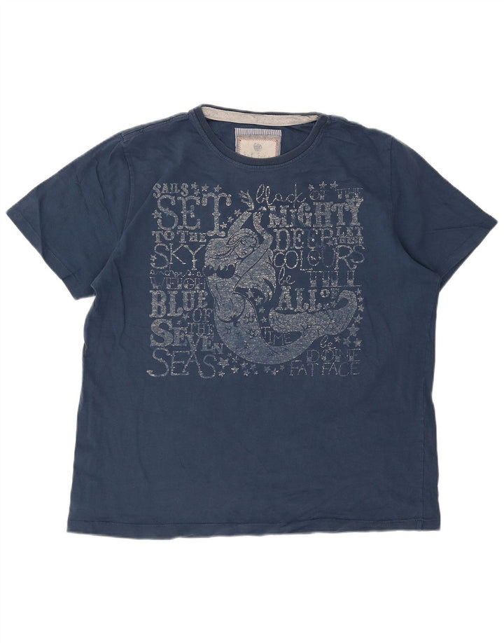 Fat Face Mens Graphic T-Shirt Top XL Blue Cotton