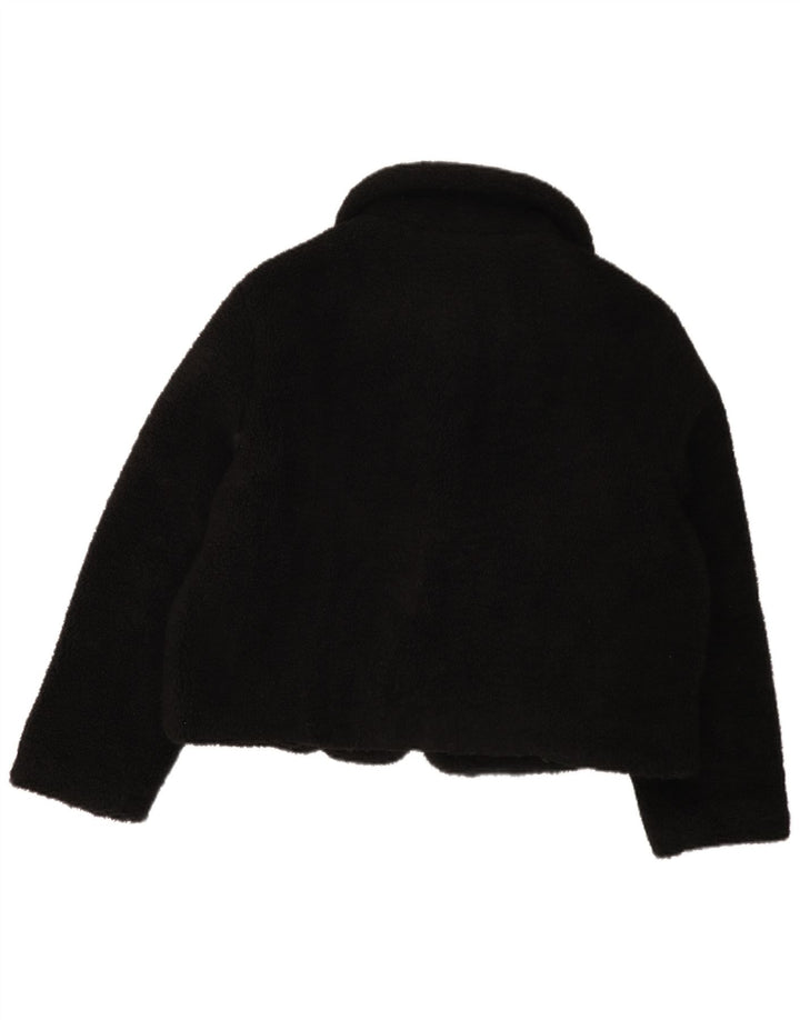 Zara Womens Fleece Jacket UK 16 Large Black Polyester