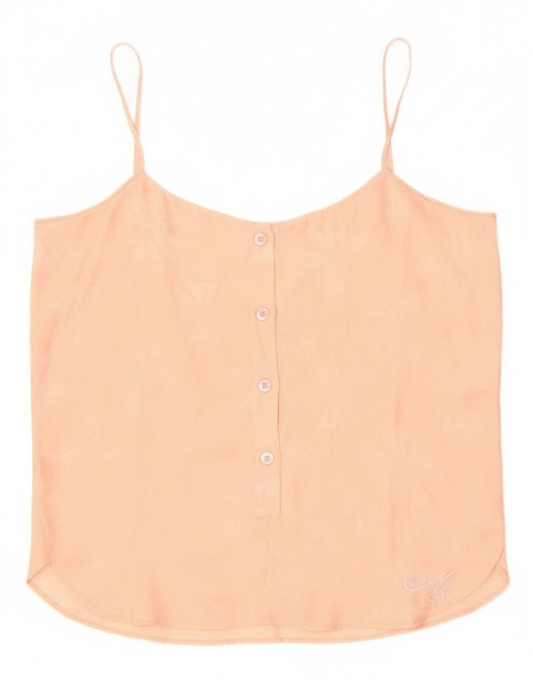 Vintage Womens Cami Top UK 16 Large Pink Floral