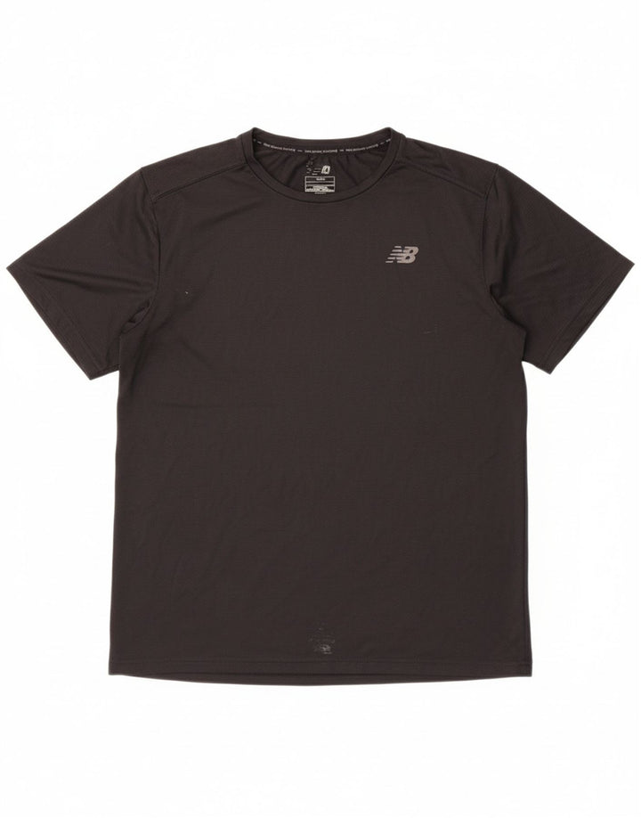 NEW BALANCE Mens T-Shirt Top Medium Black Polyester