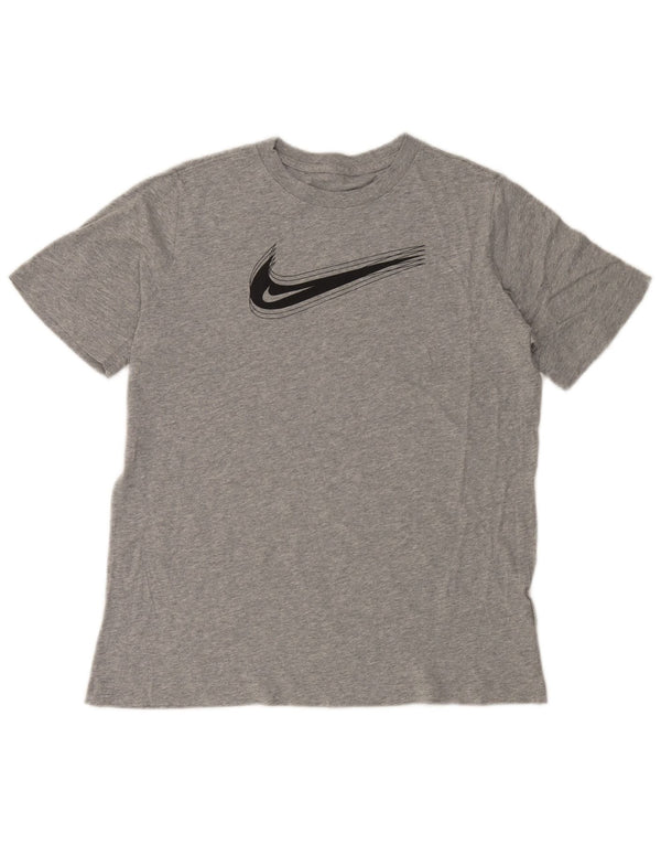 Nike Boys Standard Fit Graphic T-Shirt Top 13-14 Years XL Grey Flecked