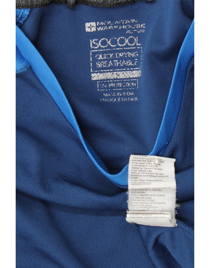 MOUNTAIN WAREHOUSE Mens IsoCool T-Shirt Top Medium Blue Colourblock