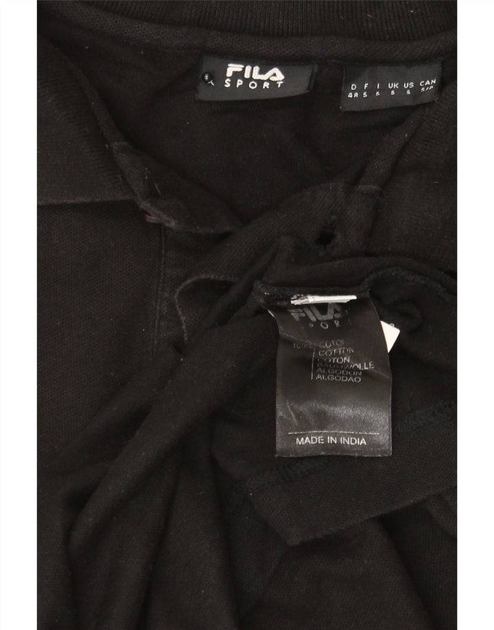 FILA Mens Long Sleeve Polo Shirt Small Black Cotton