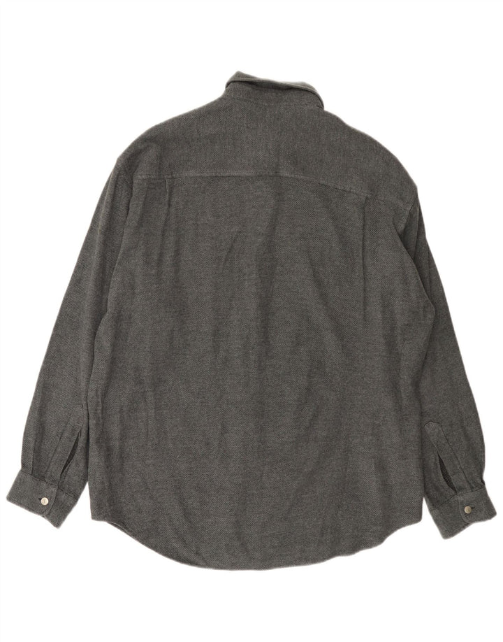 Trussardi Jeans Mens Flannel Shirt XL Grey Viscose