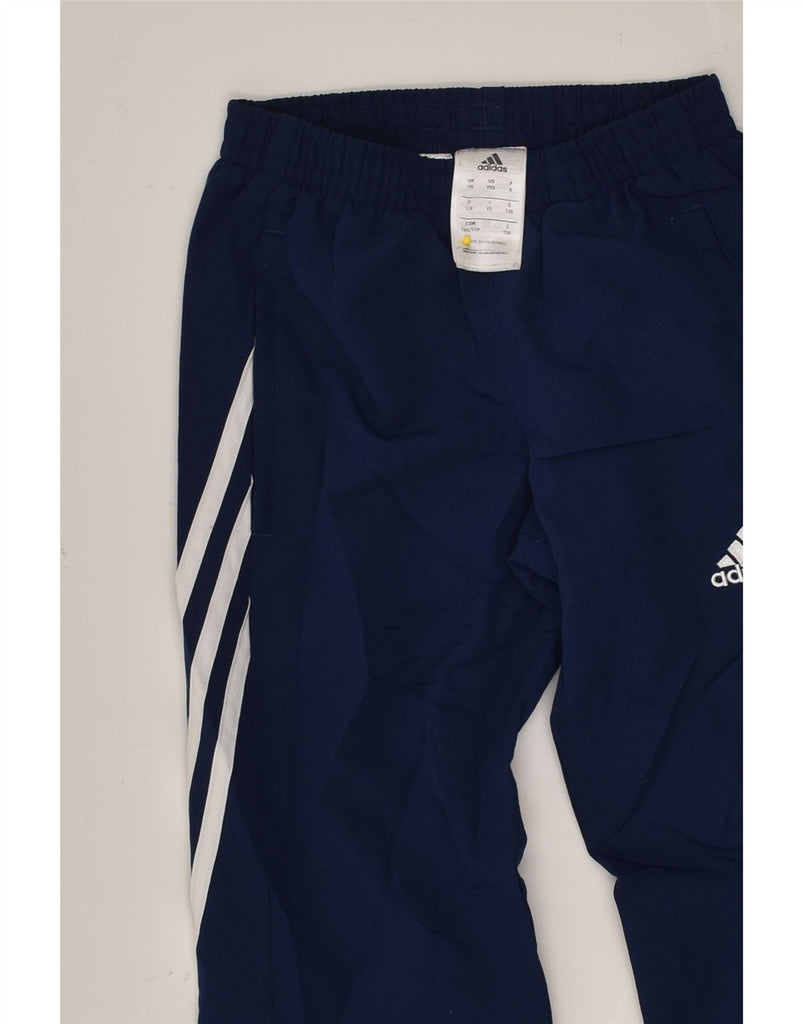 ADIDAS Boys Tracksuit Trousers Joggers 7-8 Years Small Navy Blue Polyester | Vintage Adidas | Thrift | Second-Hand Adidas | Used Clothing | Messina Hembry 