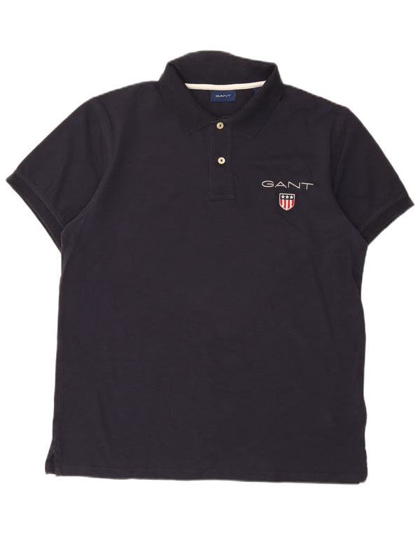 Gant Mens Polo Shirt Large Navy Blue Cotton