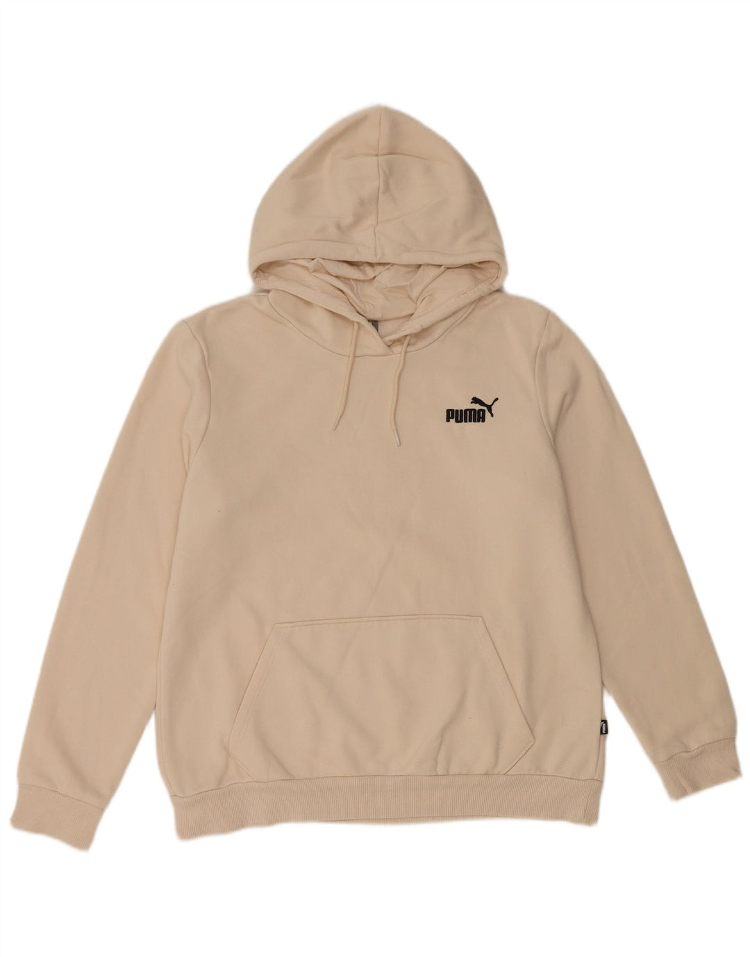 PUMA Womens Hoodie Jumper UK 16 Large Off White Cotton