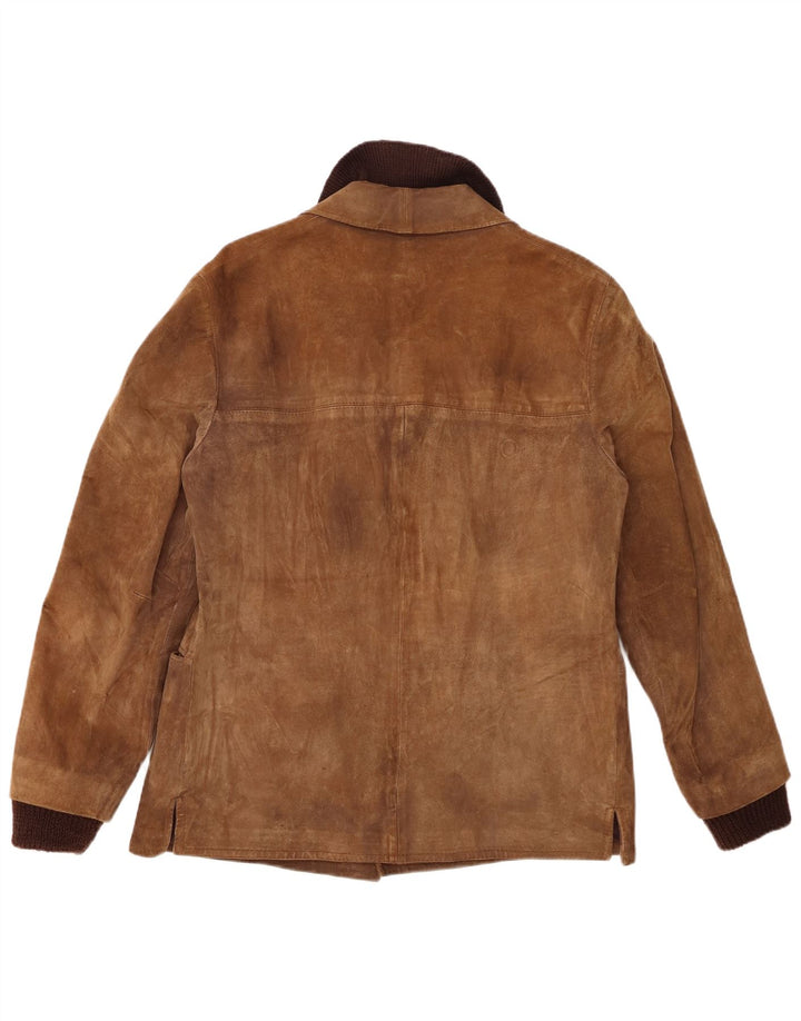 Vintage Mens Suede Jacket IT 52 Large Brown