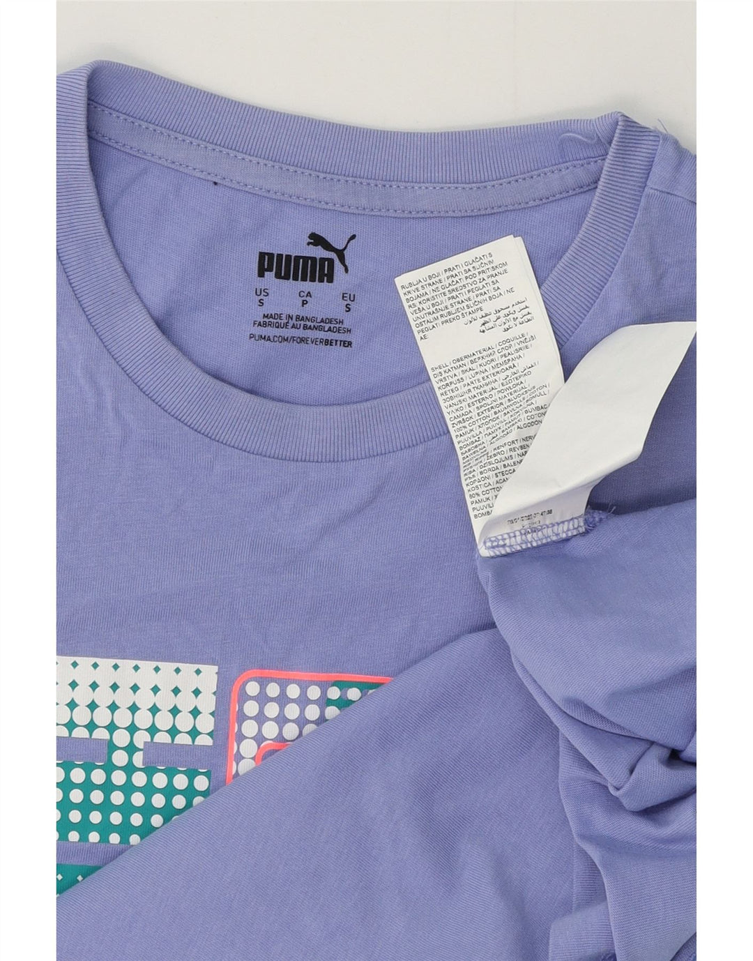 Puma Mens Graphic T-Shirt Top Small Purple Cotton