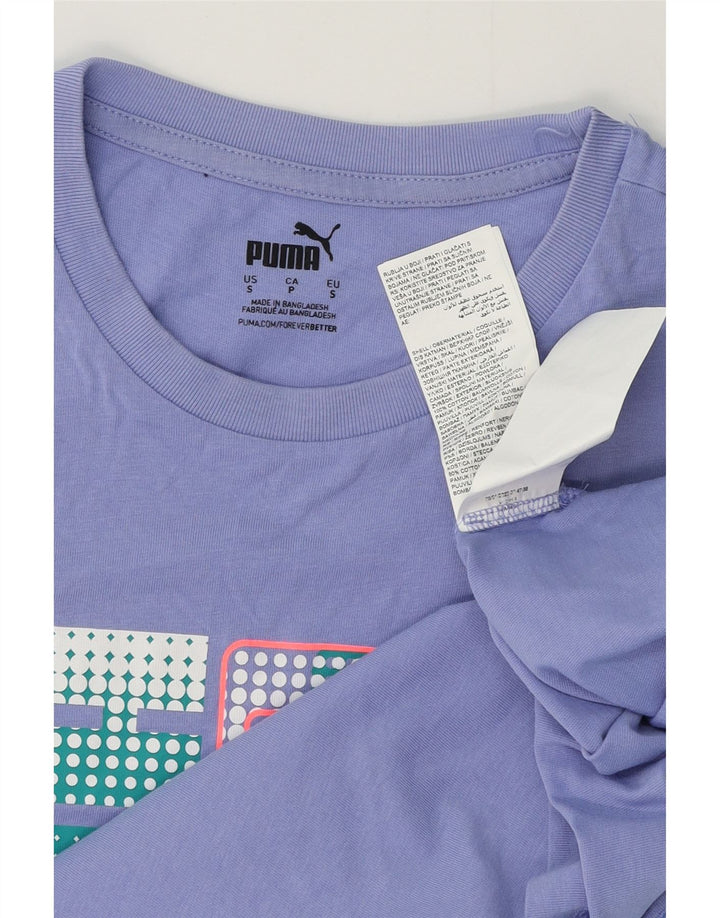 Puma Mens Graphic T-Shirt Top Small Purple Cotton