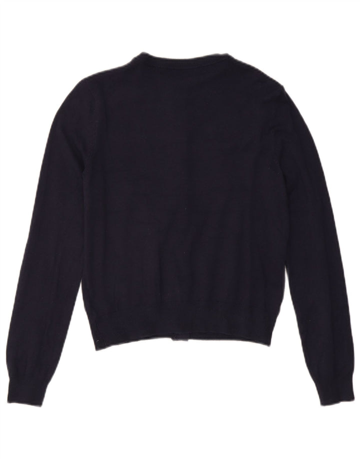 Marks & Spencer Womens Cardigan Sweater UK 8 Small Navy Blue Viscose
