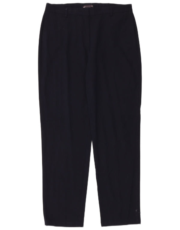 Marks & Spencer Womens Casual Trousers UK 14 Large W34 L32 Navy Blue
