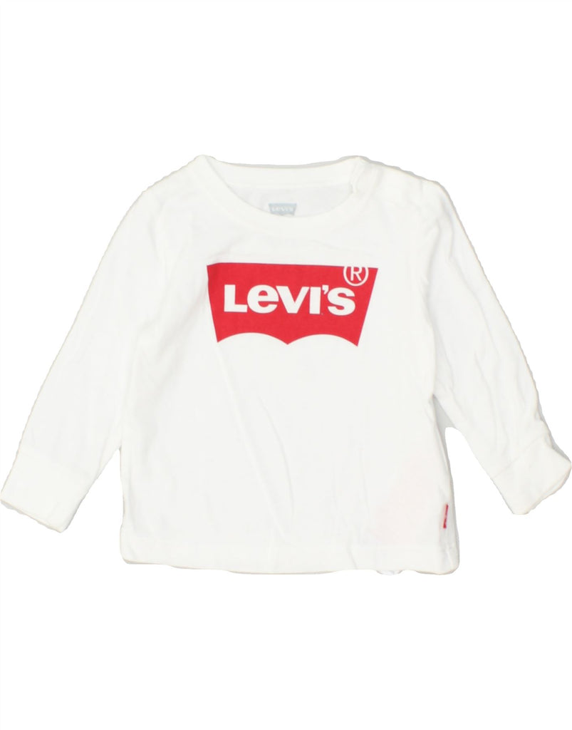 LEVI'S Baby Boys Graphic Top Long Sleeve 3-6 Months White Cotton | Vintage Levi's | Thrift | Second-Hand Levi's | Used Clothing | Messina Hembry 