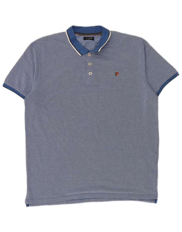 Jack & Jones Mens Polo Shirt XL Blue Cotton