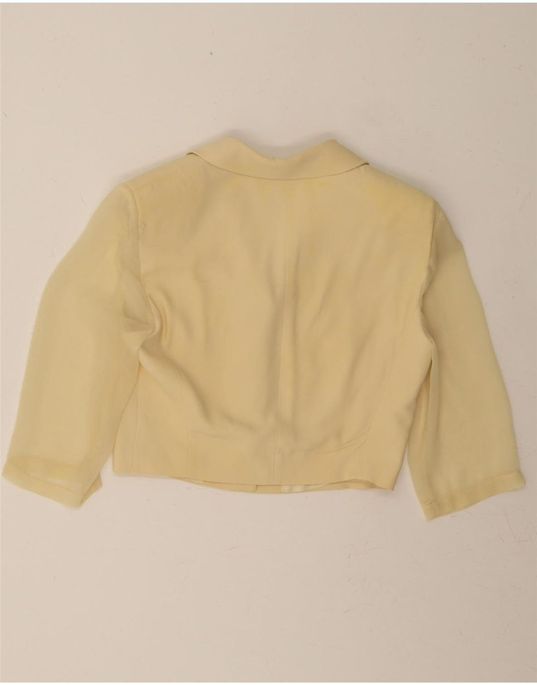 VINTAGE Womens Bolero Top UK 12 Medium Yellow Acetate Vintage Vintage and Second-Hand Vintage from Messina Hembry 
