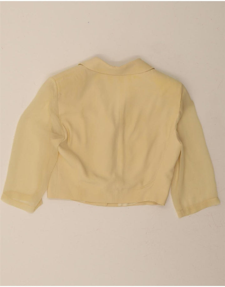 VINTAGE Womens Bolero Top UK 12 Medium Yellow Acetate Vintage Vintage and Second-Hand Vintage from Messina Hembry 
