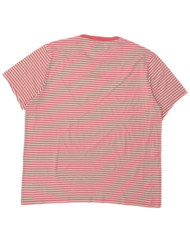 Penguin Mens T-Shirt Top 2XL Pink Striped Cotton