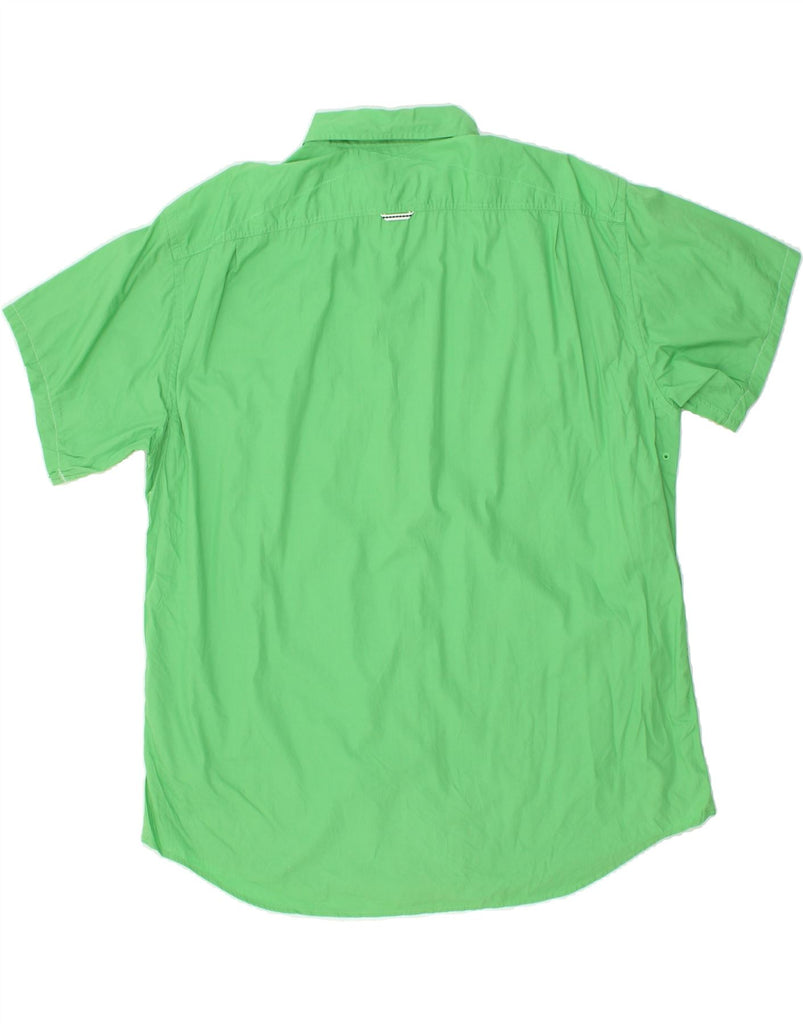 NAUTICA Mens Short Sleeve Shirt 2XL Green Cotton | Vintage Nautica | Thrift | Second-Hand Nautica | Used Clothing | Messina Hembry 