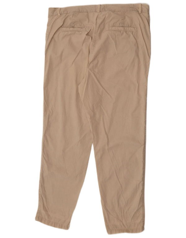 Marks & Spencer Womens High Waist Chino Trousers UK 16 Large W36 L30 Beige