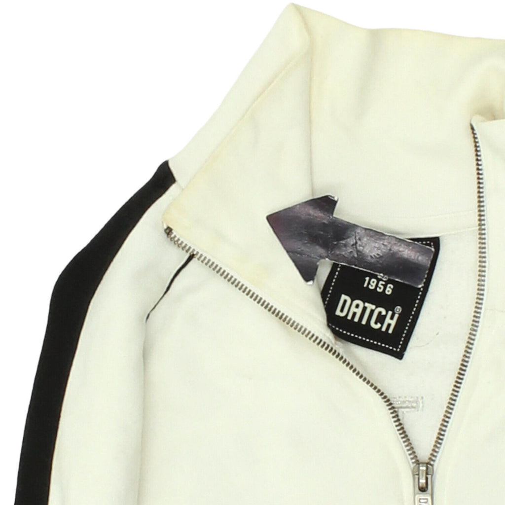 Datch Spartans Mens White Full Zip Track Jacket | Casual Sportswear Sweat Top | Vintage Messina Hembry | Thrift | Second-Hand Messina Hembry | Used Clothing | Messina Hembry 