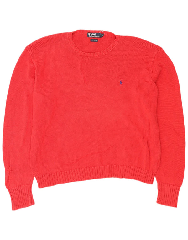 Polo Ralph Lauren Mens Crew Neck Jumper Sweater XL Red Cotton