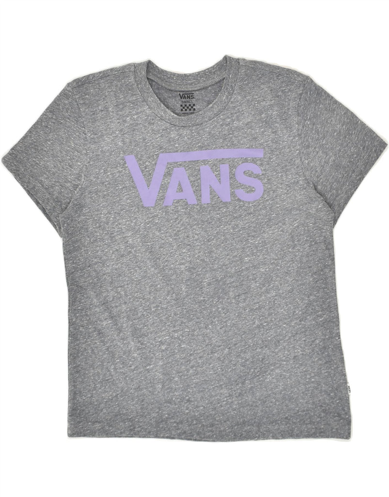 VANS Womens Graphic T-Shirt Top UK 10 Small Grey | Vintage Vans | Thrift | Second-Hand Vans | Used Clothing | Messina Hembry 