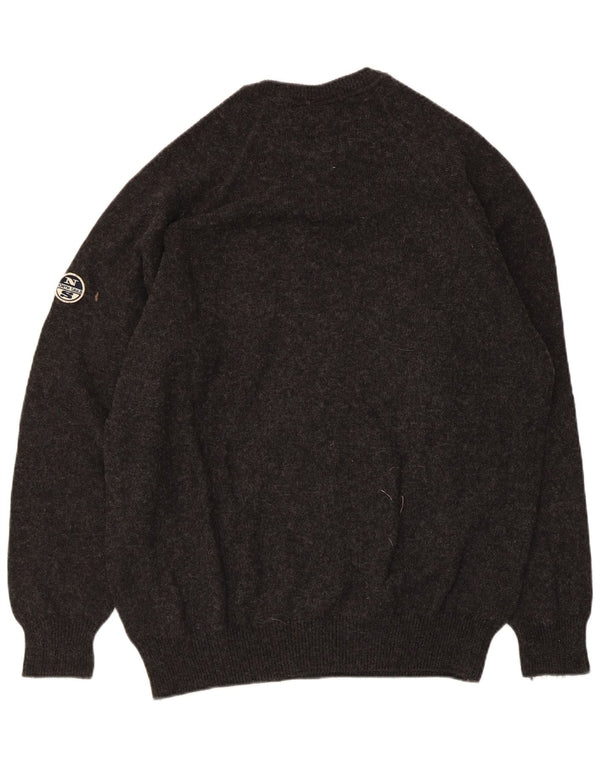 North Sails Mens Crew Neck Jumper Sweater Large Grey Wool