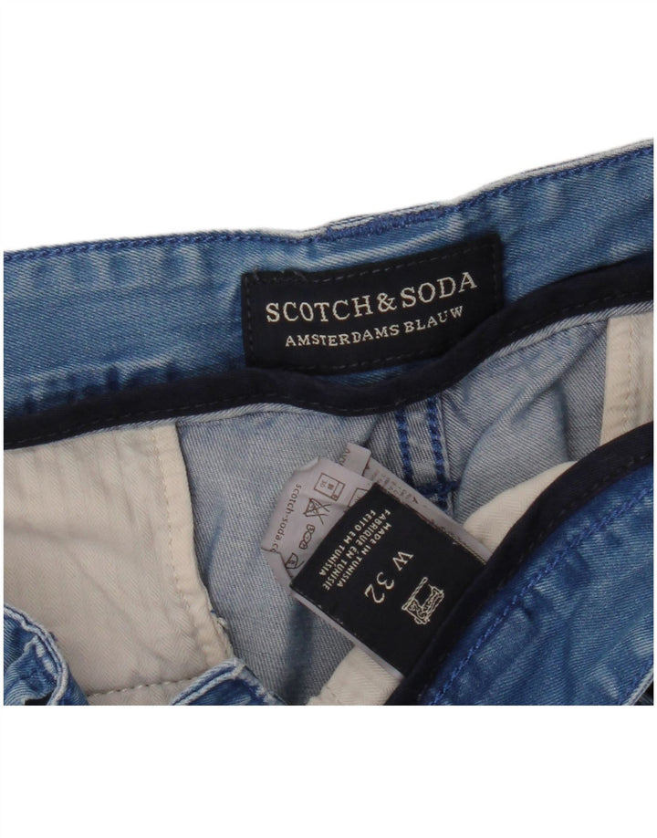 Scotch & Soda Mens Denim Shorts W32 Medium Blue Cotton