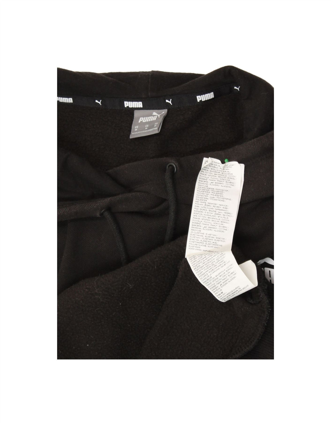 PUMA Womens Hoodie Jumper UK 14 Medium Black Cotton