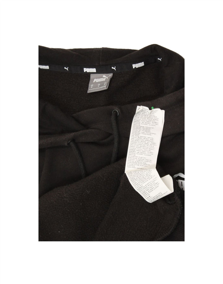 PUMA Womens Hoodie Jumper UK 14 Medium Black Cotton