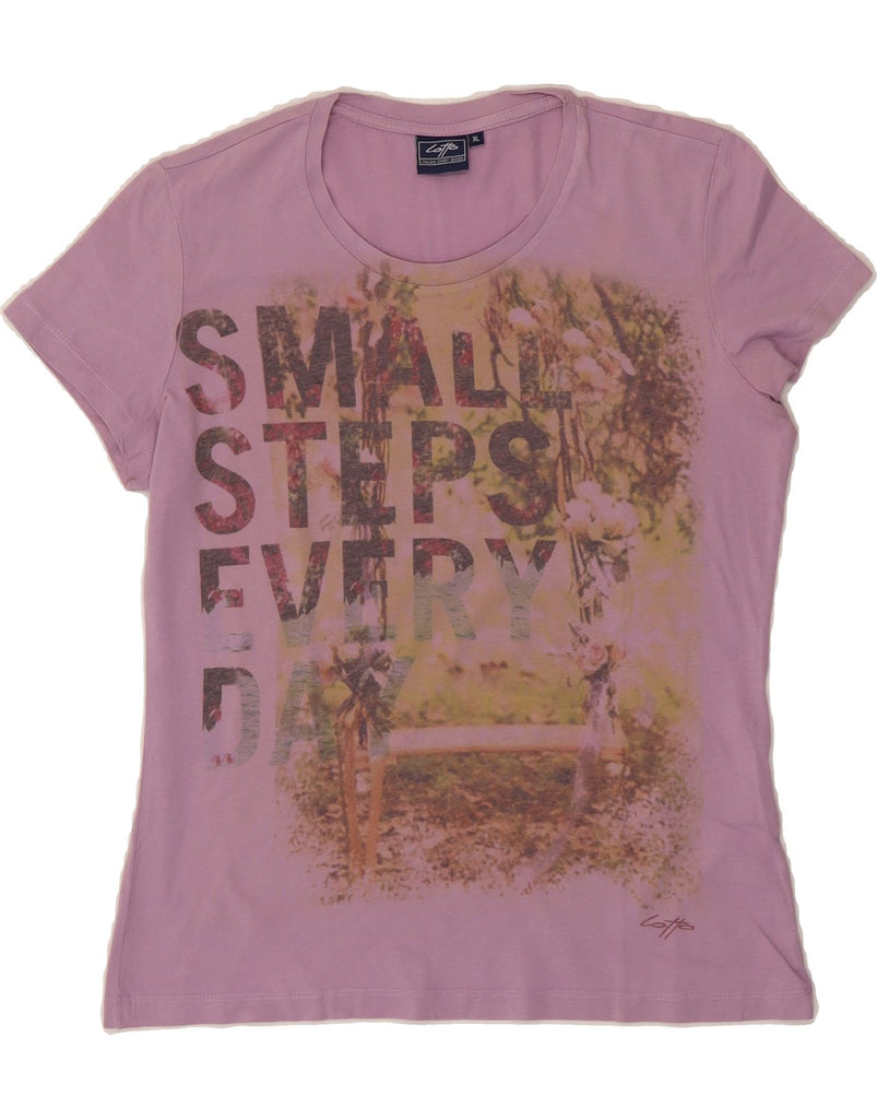 LOTTO Womens Graphic T-Shirt Top UK 18 XL Pink Vintage Lotto and Second-Hand Lotto from Messina Hembry 