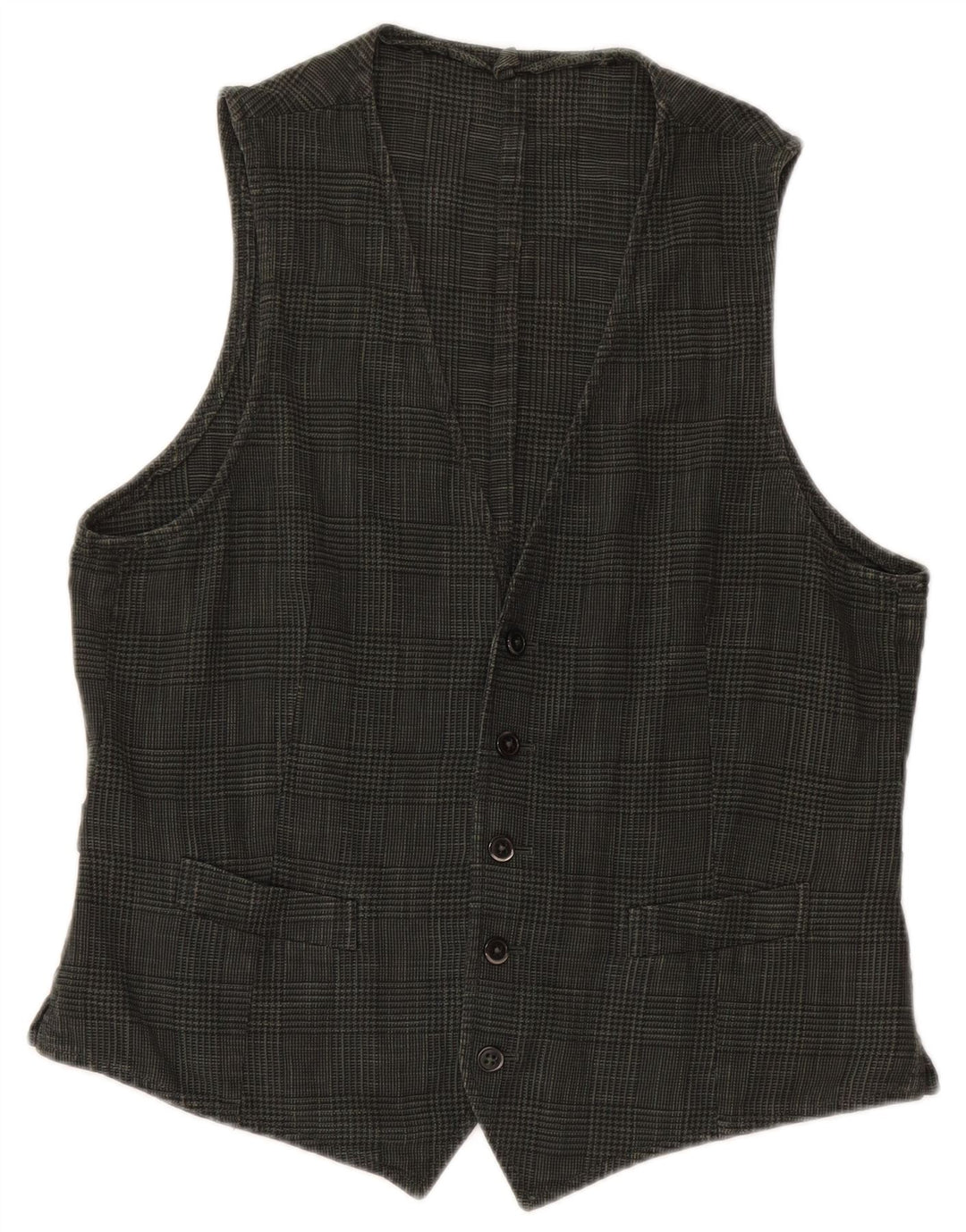 BOGGI Mens Waistcoat Medium Green Houndstooth