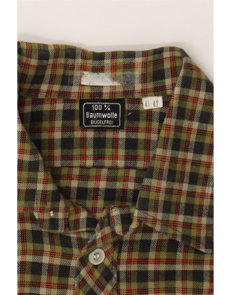 VINTAGE Mens Flannel Shirt Size 41/42 Large Green Check Cotton Vintage Vintage and Second-Hand Vintage from Messina Hembry 