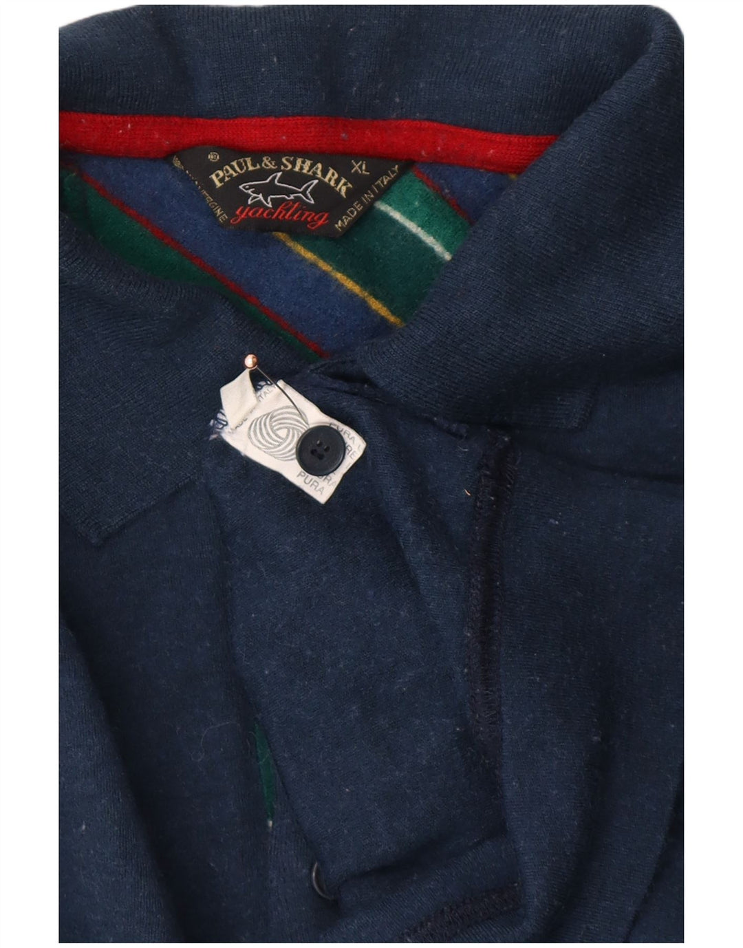 PAUL & SHARK Mens Yachting Polo Shirt XL Navy Blue Wool