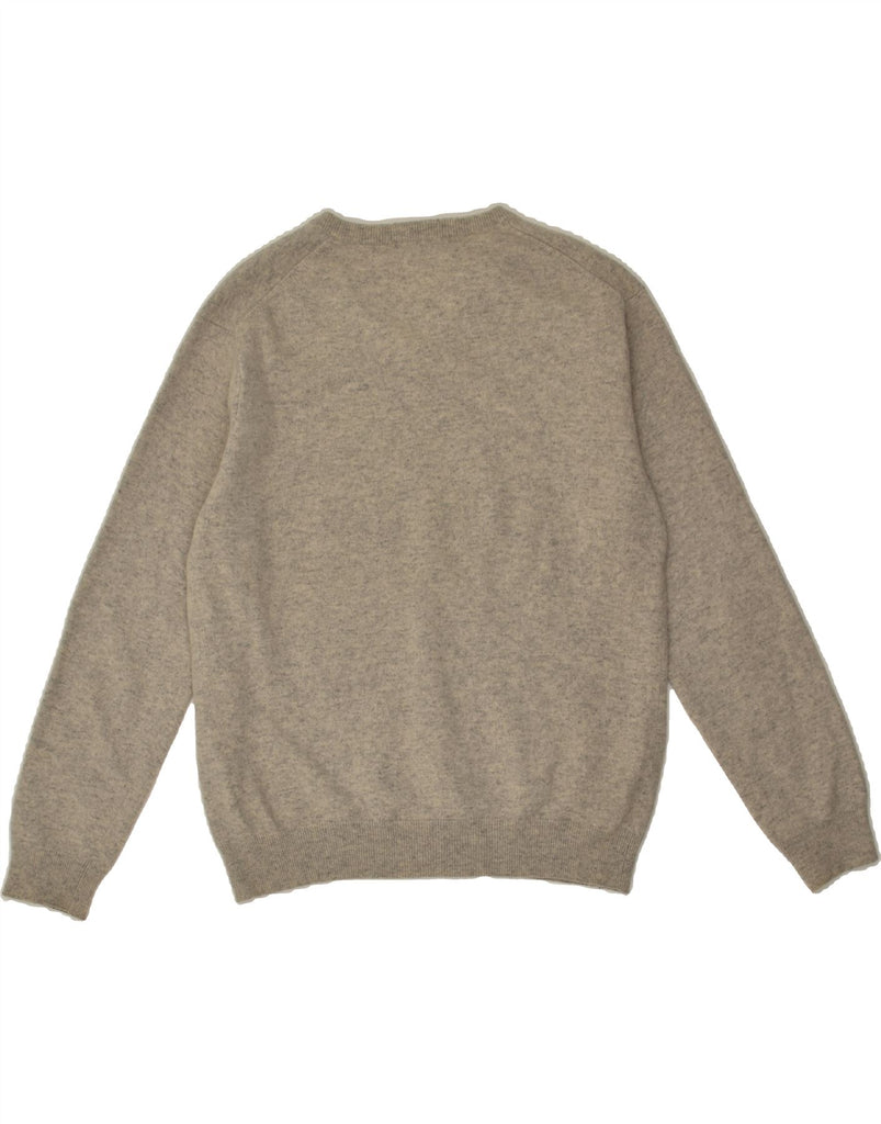 GANT Womens V-Neck Jumper Sweater UK 16 Large Grey Flecked Lambswool | Vintage Gant | Thrift | Second-Hand Gant | Used Clothing | Messina Hembry 