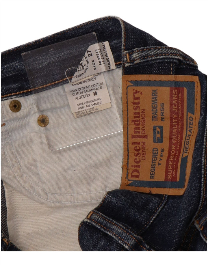 DIESEL Womens Straight Jeans W27 L29 Blue Cotton