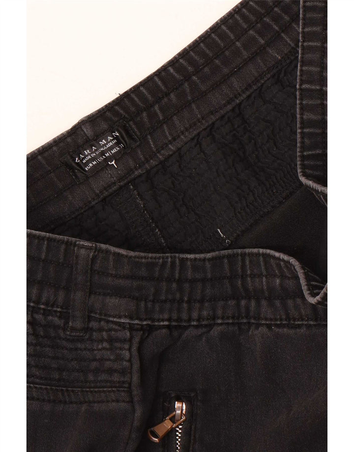 Zara Mens Joggers Trousers Medium W31 L29 Black