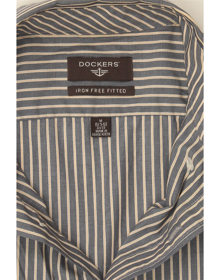DOCKERS Mens Shirt Size 15 1/2 Medium Grey Pinstripe Cotton Vintage Dockers and Second-Hand Dockers from Messina Hembry 
