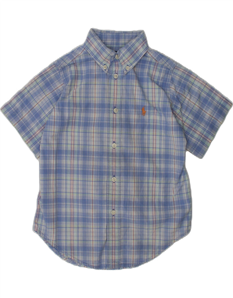 RALPH LAUREN Boys Short Sleeve Shirt 3-4 Years Blue Check Cotton | Vintage Ralph Lauren | Thrift | Second-Hand Ralph Lauren | Used Clothing | Messina Hembry 