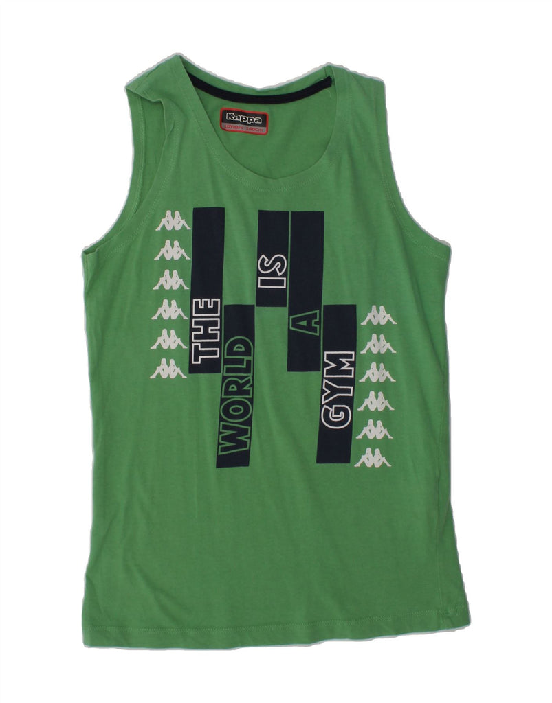 KAPPA Boys Graphic Vest Top 9-10 Years Green Cotton | Vintage Kappa | Thrift | Second-Hand Kappa | Used Clothing | Messina Hembry 